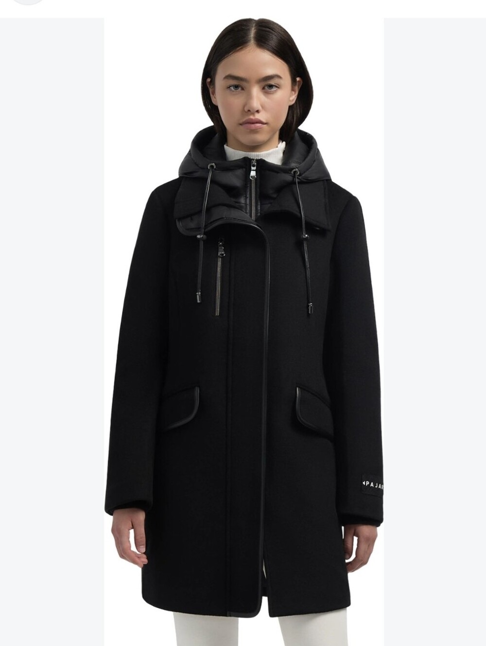 Pajar Celeste Women's Mid Length Wool Coat with Removable Bib